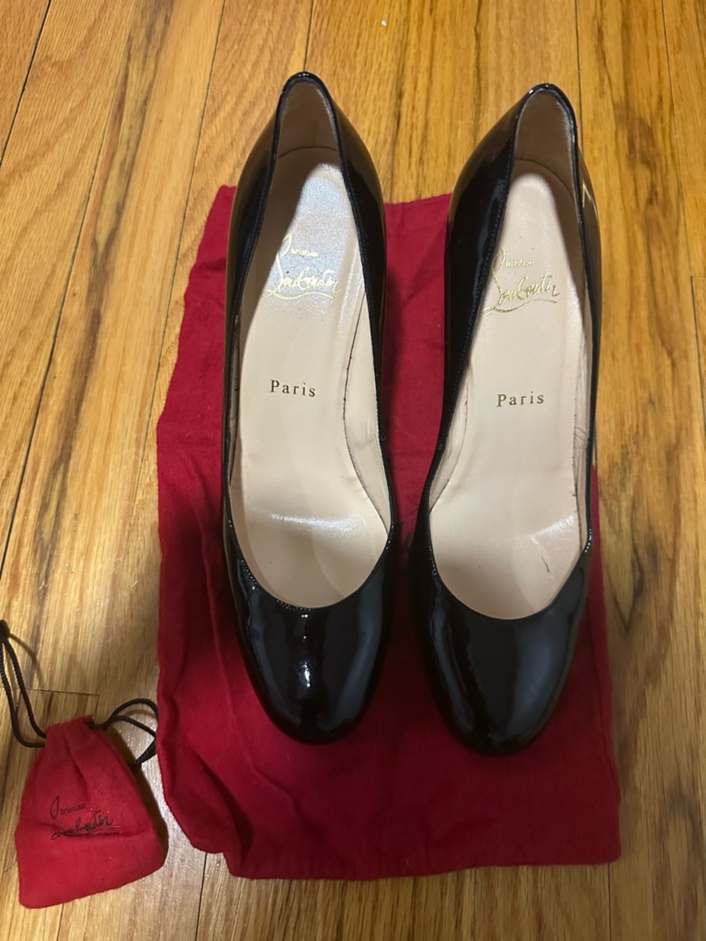 Christian Louboutin Simple Pump 85 Black Patent Heels – Size 38.5